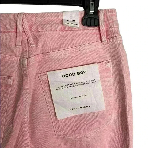 Good American Good Boy Straight Jeans In MineralRoseQuar Pink Size 6/28 - Picture 11 of 13